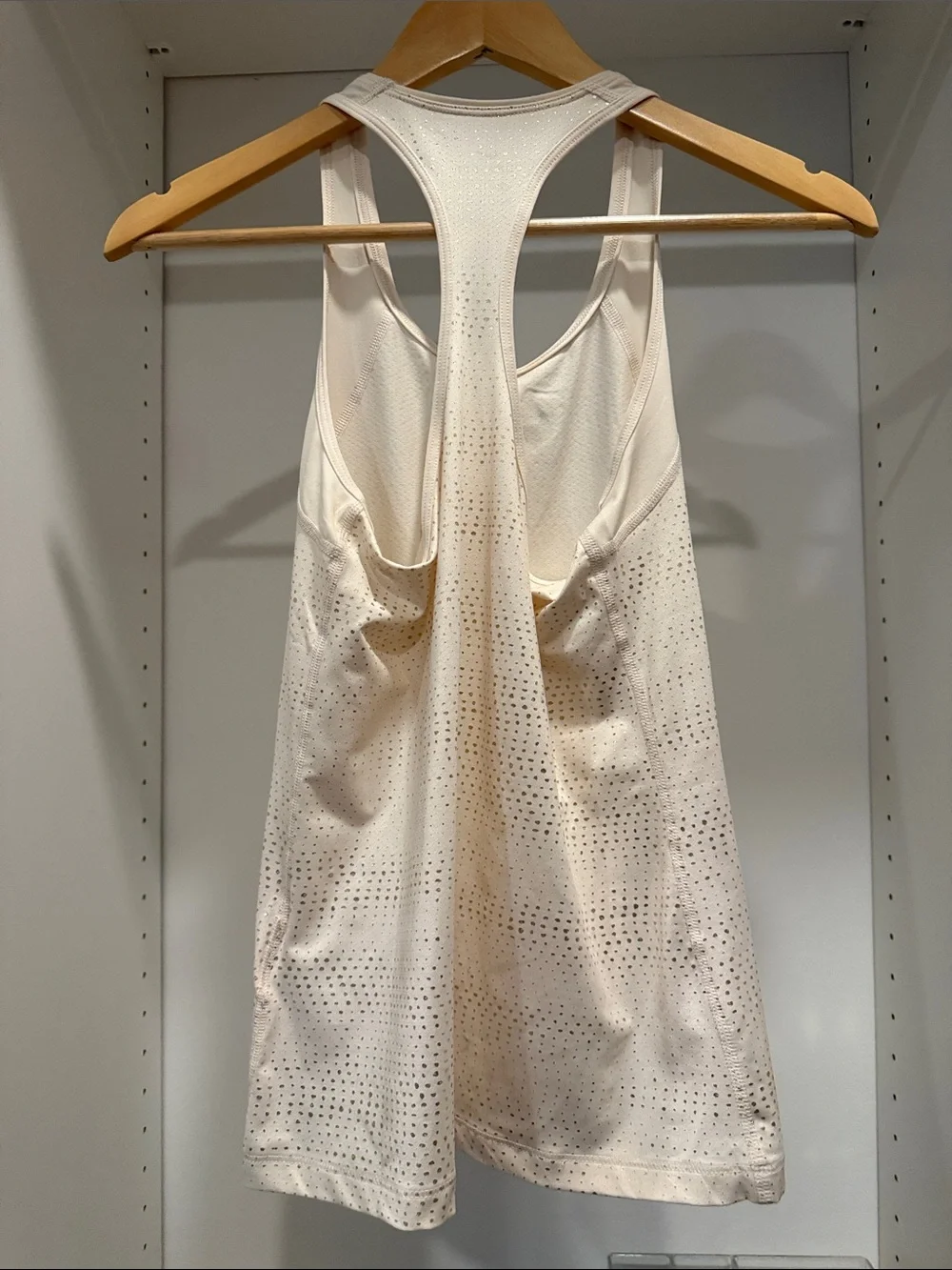 Nike NWOT Cream Racerback Dri-FIT Tank with Gold Swoosh